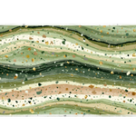 Green Terrazzo Wave Desk Mat | Abstract Mouse Pad artwork on an extended desk mat with green terrazzo wave abstract pattern
