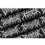 Black metal thorncore gothic pattern desk mat shown in its wide-format artwork view