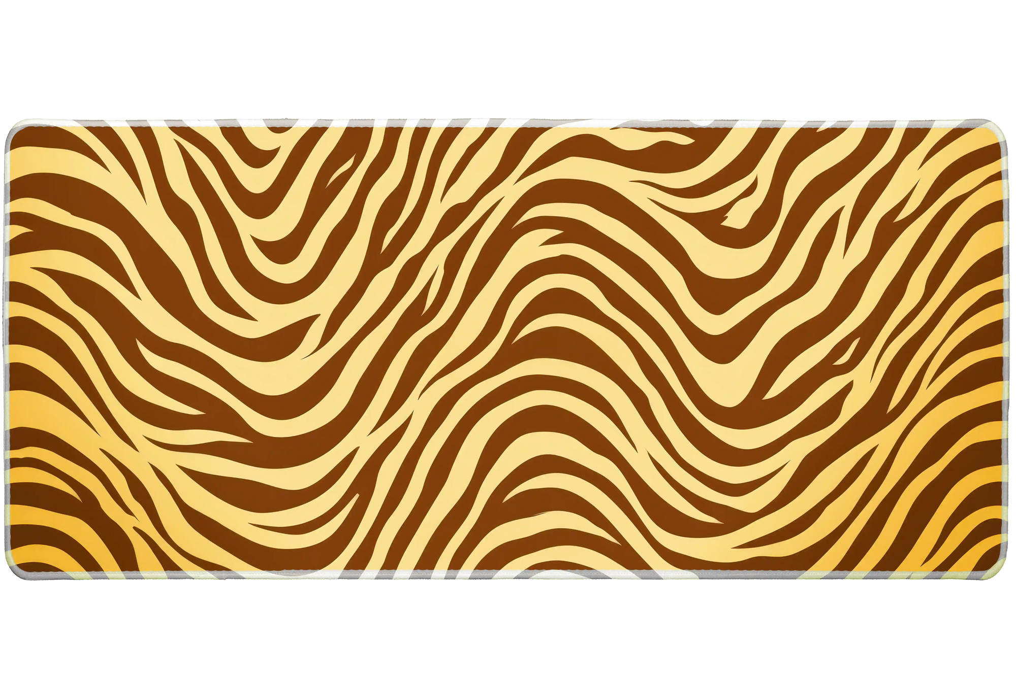 Tiger Stripe Animal Print desk mat artwork in a wide product view
