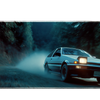 Toyota AE86 drift scene desk mat, 90x40cm stitched edge, non-slip – Print My Pad