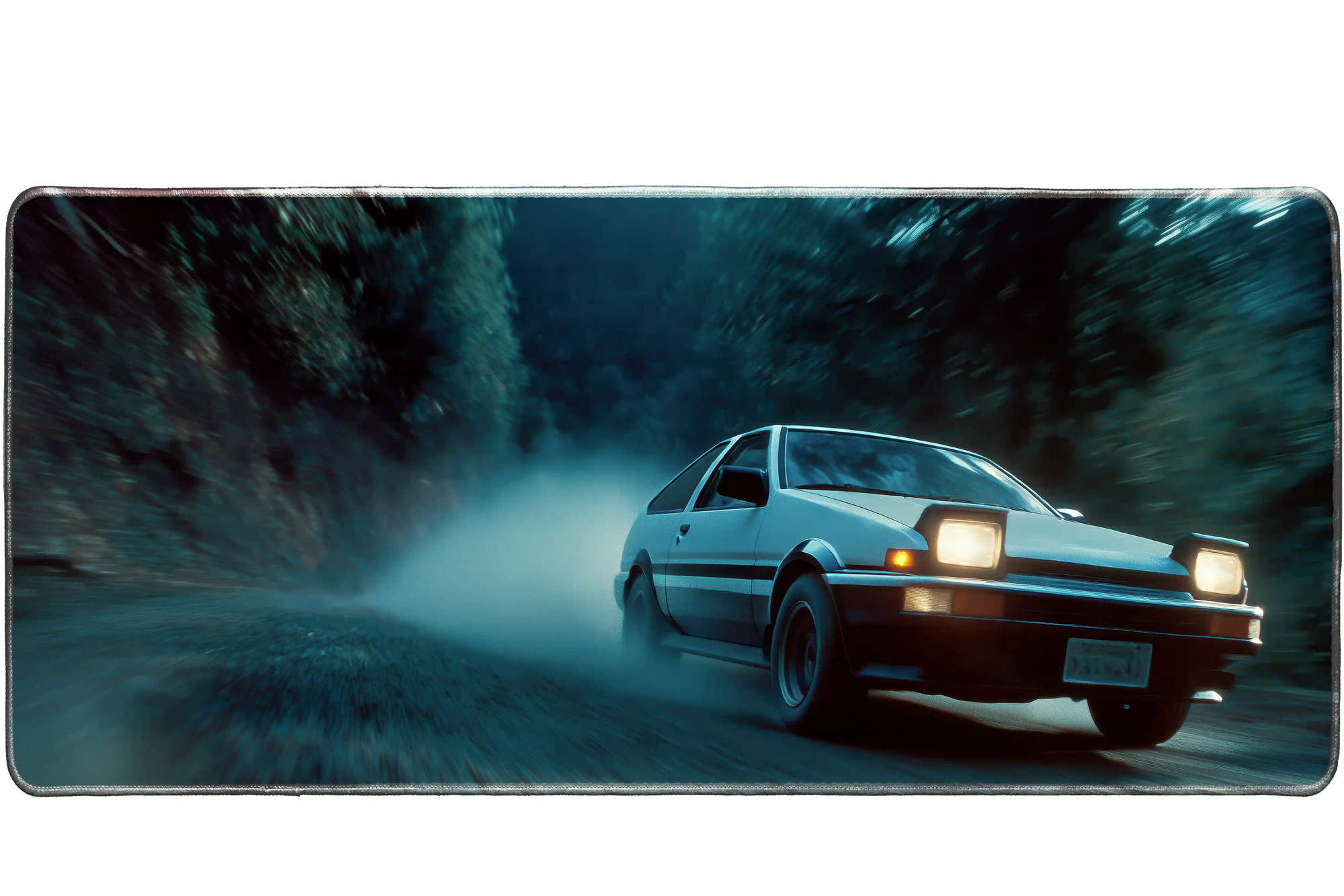 Toyota AE86 drift scene desk mat, 90x40cm stitched edge, non-slip – Print My Pad