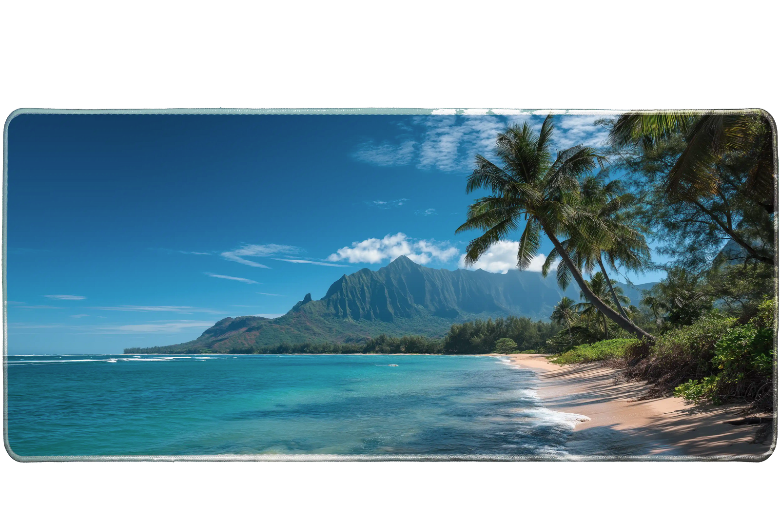 Landscape 90x40cm custom desk mat, non-slip rubber base – Print My Pad