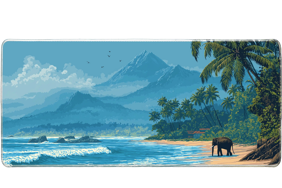 Landscape 36x16in custom desk pad, stitched edge finish – PrintMyPad