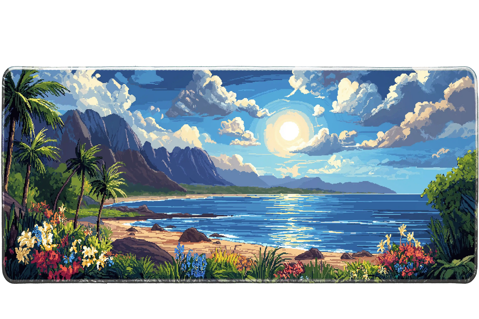 Landscape 90x40cm custom desk pad, stitched edge finish – Print My Pad
