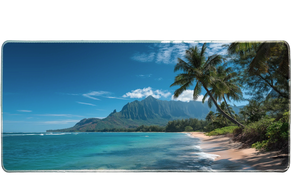 Landscape 900x400mm custom desk mat, stitched edge – PrintMyPad
