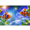 Frutiger Aero Tropical Fish desk mat artwork in a wide product view