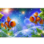 Frutiger Aero Tropical Fish desk mat artwork in a wide product view