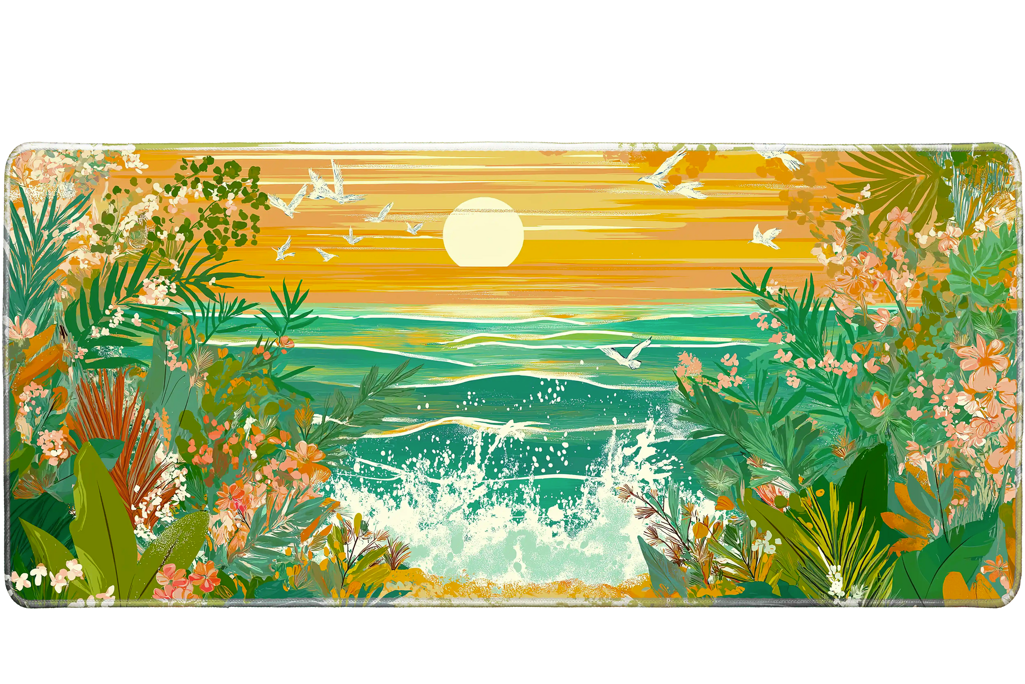 Landscape 36x16in custom desk mat, non-slip rubber – PrintMyPad