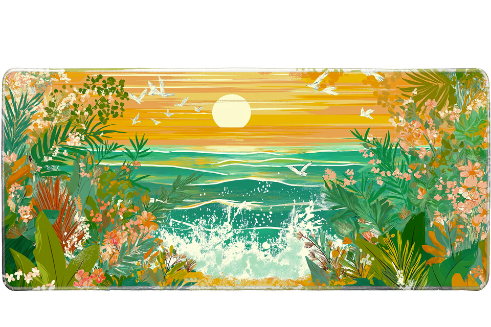 Landscape 36x16in custom desk mat, non-slip rubber – PrintMyPad