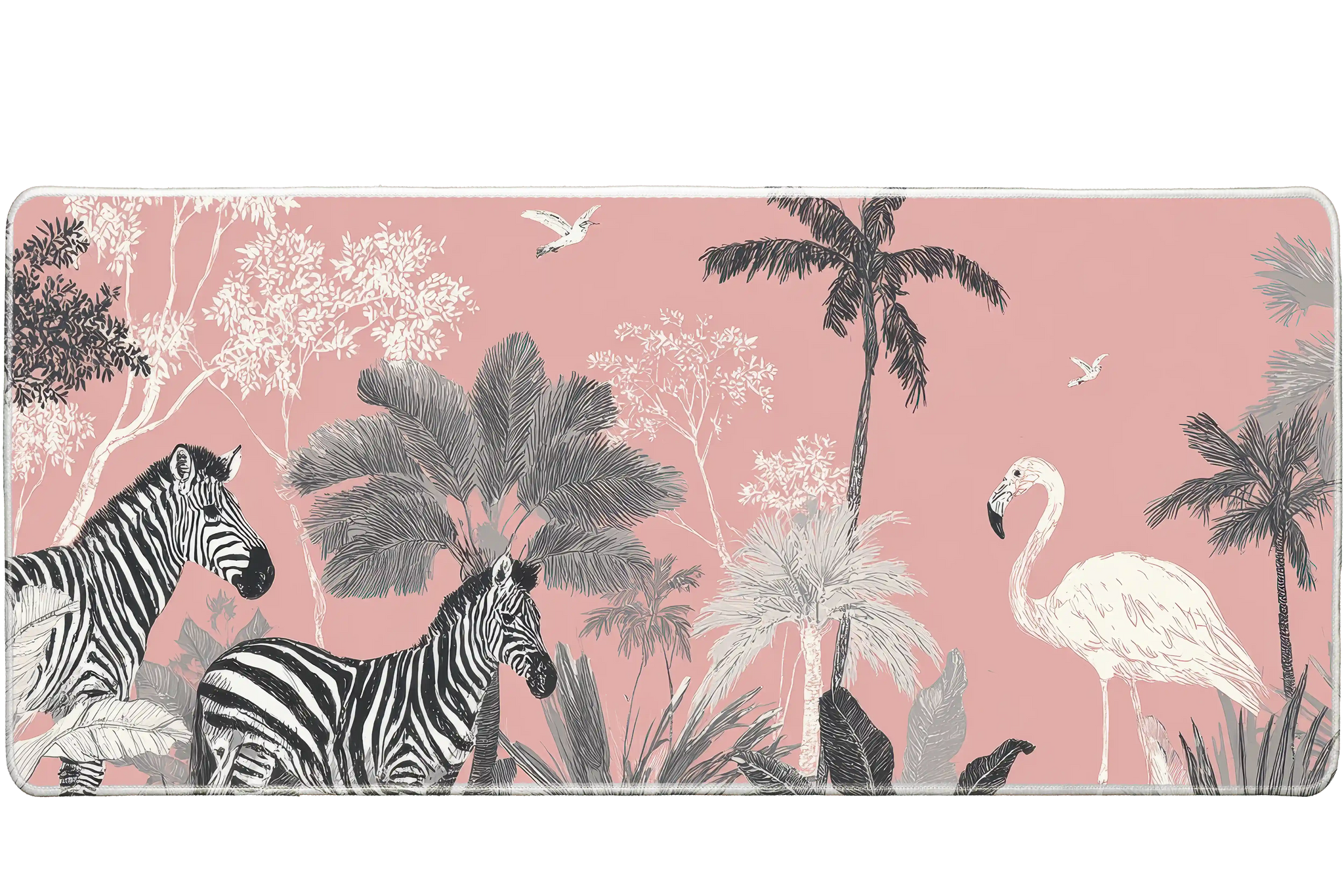 Animals 36x16in custom desk mat, stitched edge – Print My Pad