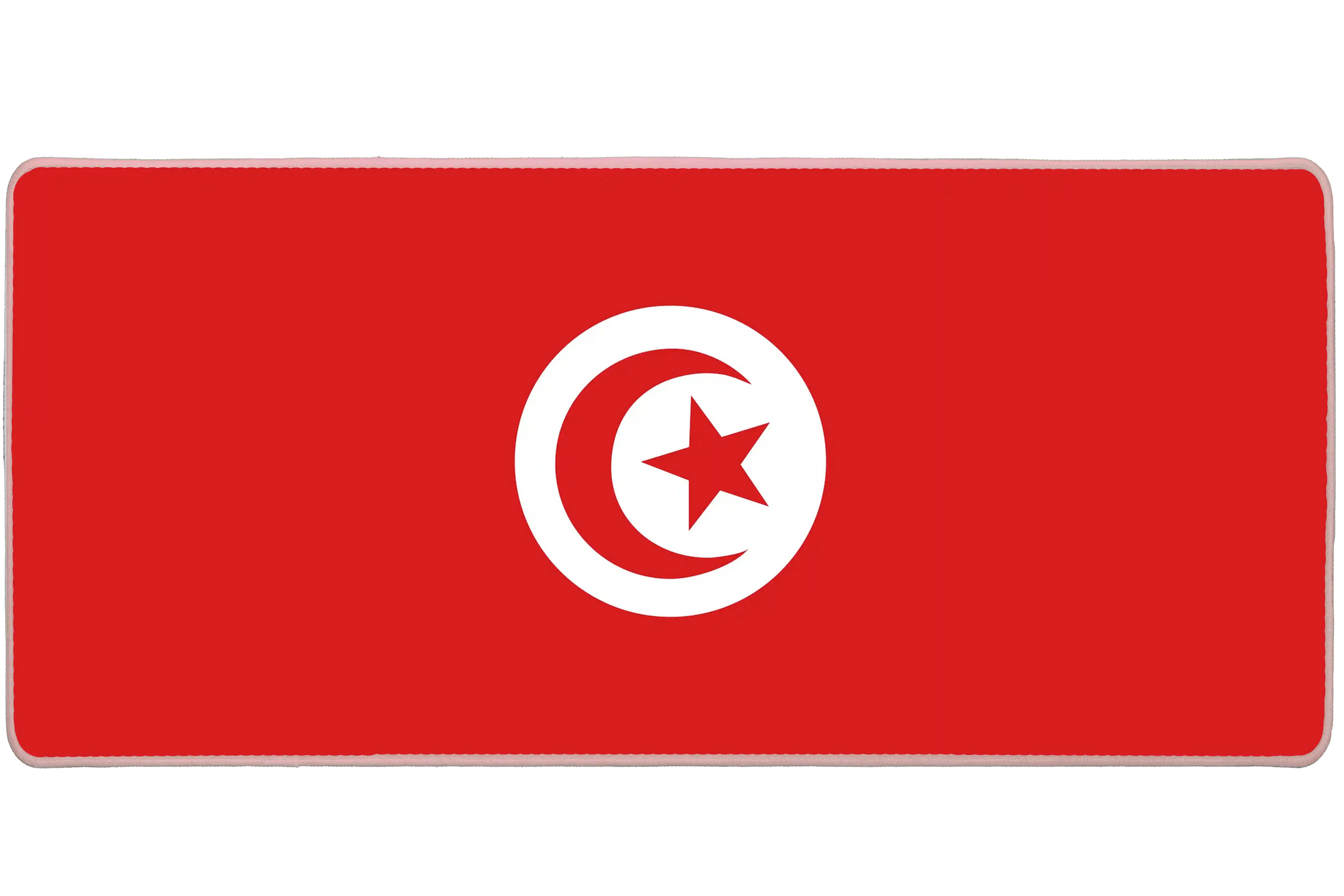 Country 36x16in custom desk mat, stitched edge Tunisia flag – PrintMyPad