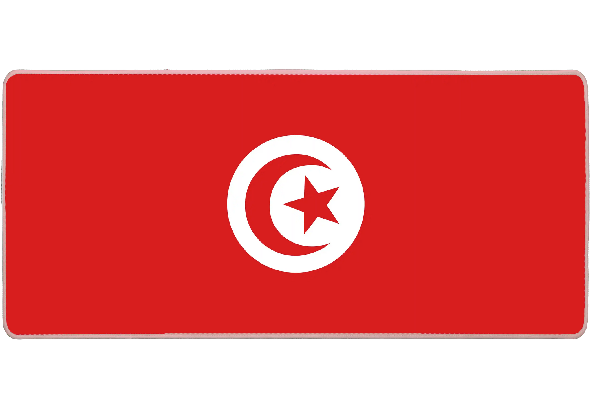 Country 36x16in custom desk mat, stitched edge Tunisia flag – PrintMyPad
