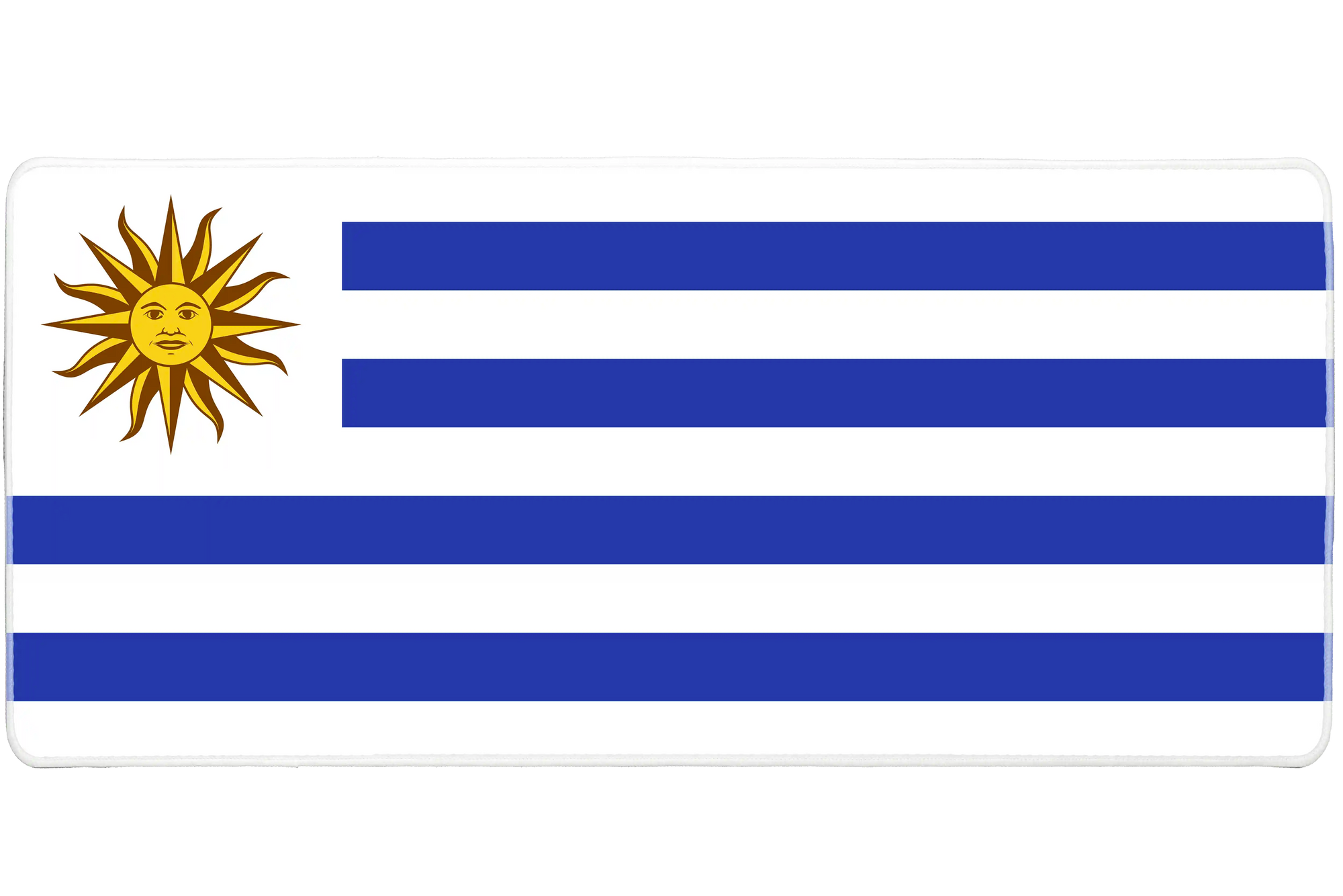 Country 36x16in custom mouse mat, stitched edge Uruguay flag – PrintMyPad
