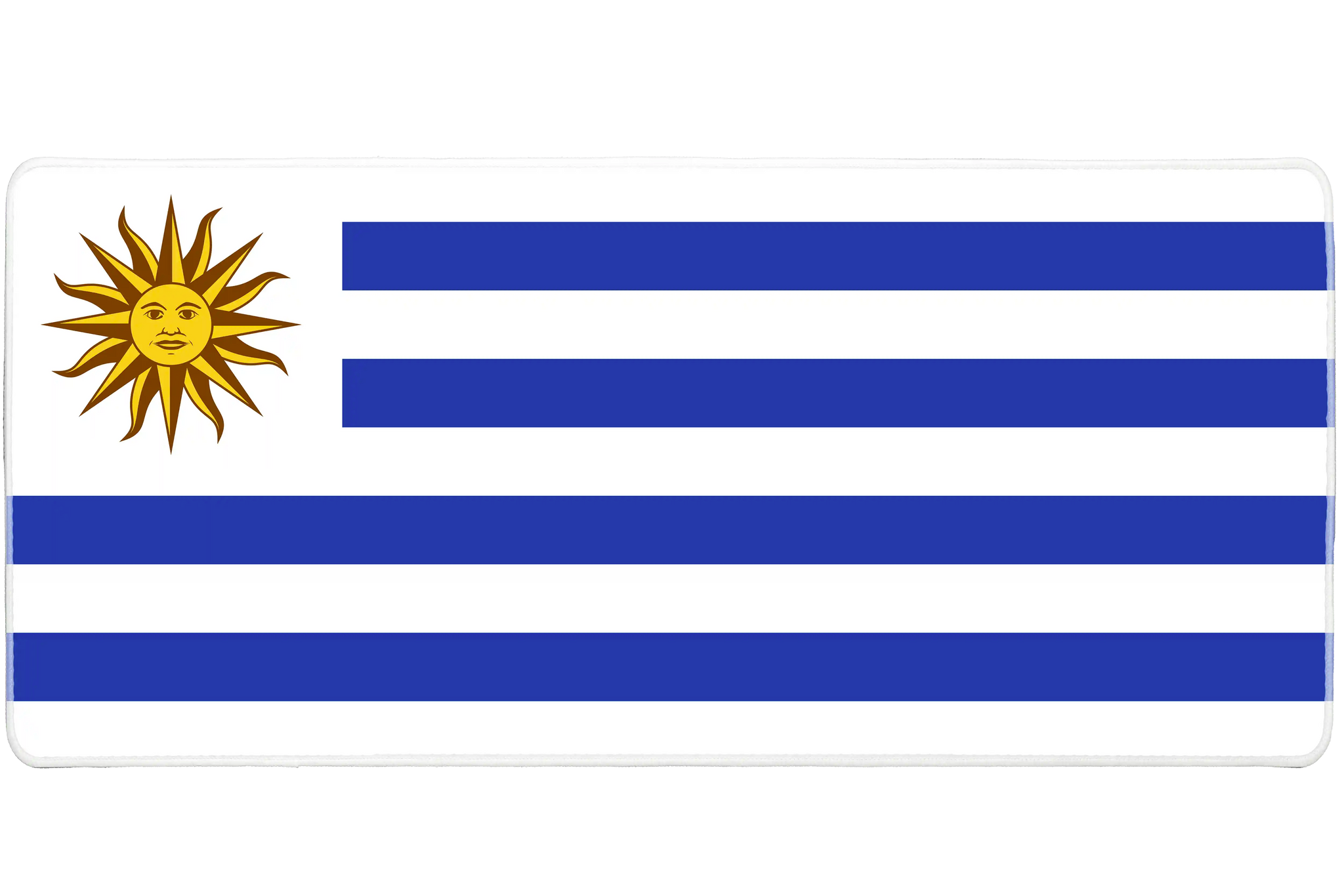 Country 36x16in custom mouse mat, stitched edge Uruguay flag – PrintMyPad