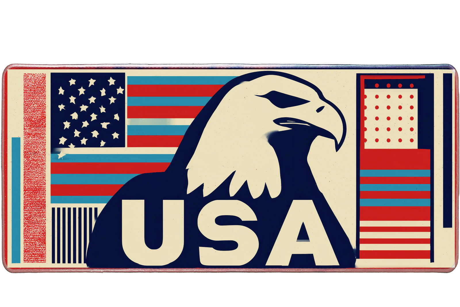 Pattern 900x400mm custom desk mat featuring USA flag and eagle design, washable surface – PrintMyPad
