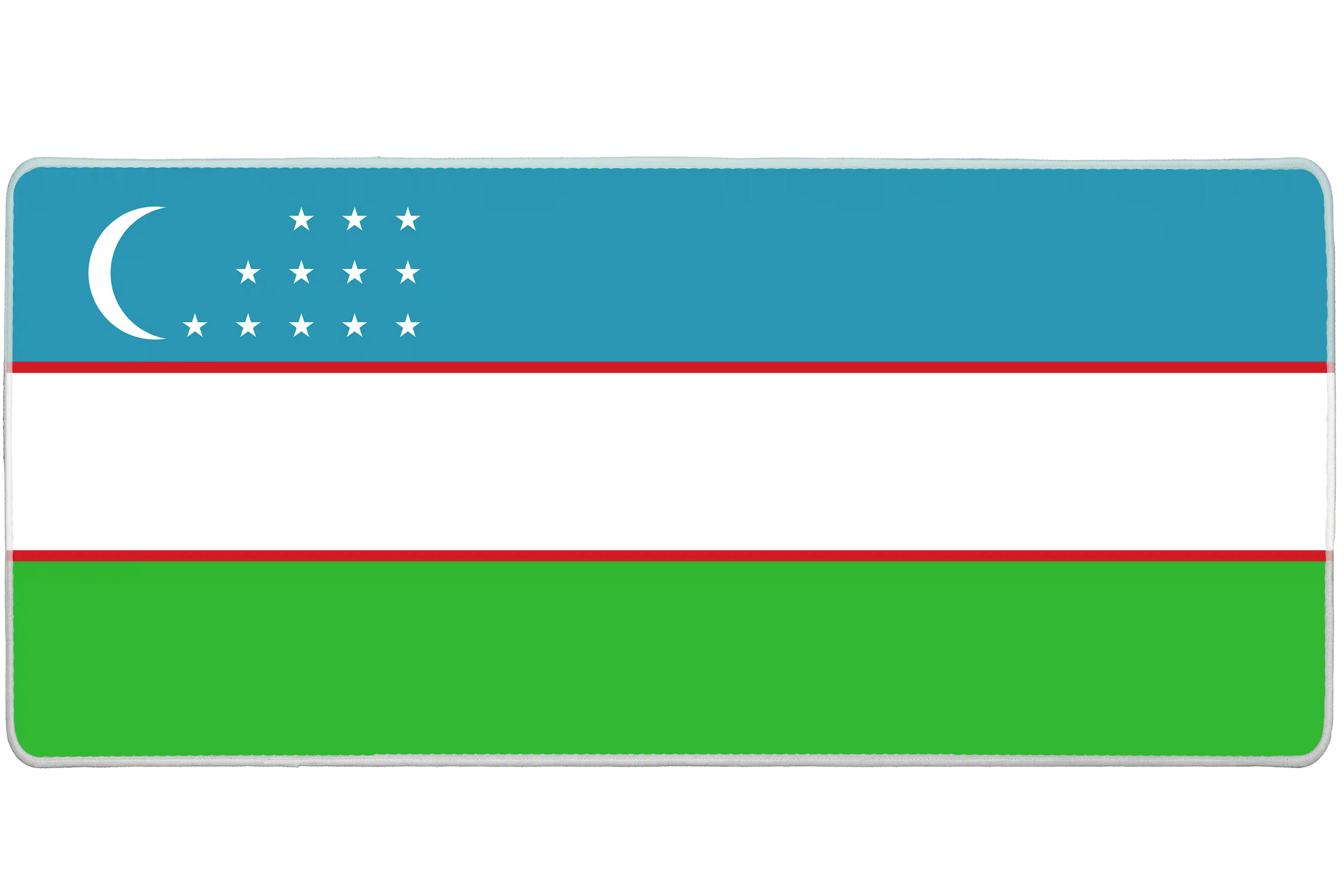Country 36x16in Uzbekistan custom desk mat, stitched edge – PrintMyPad