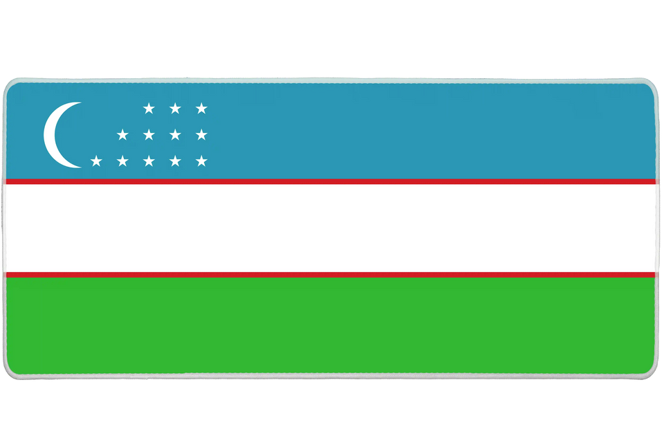 Country 36x16in Uzbekistan custom desk mat, stitched edge – PrintMyPad