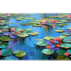 Water Lily Pond desk mat artwork in a wide product view
