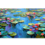 Water Lily Pond desk mat artwork in a wide product view