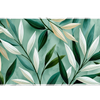 Watercolor Leaf Desk Mat | Botanical Mouse Pad artwork on an extended desk mat with soft watercolor leaf artwork