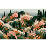 Wildflower Garden Landscape desk mat artwork in a wide product view