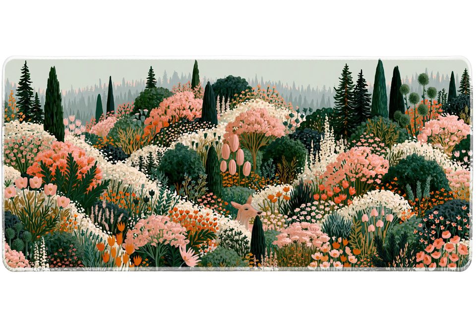Wildflower Garden Landscape – Nature desk mat and mouse pad by PrintMyPad