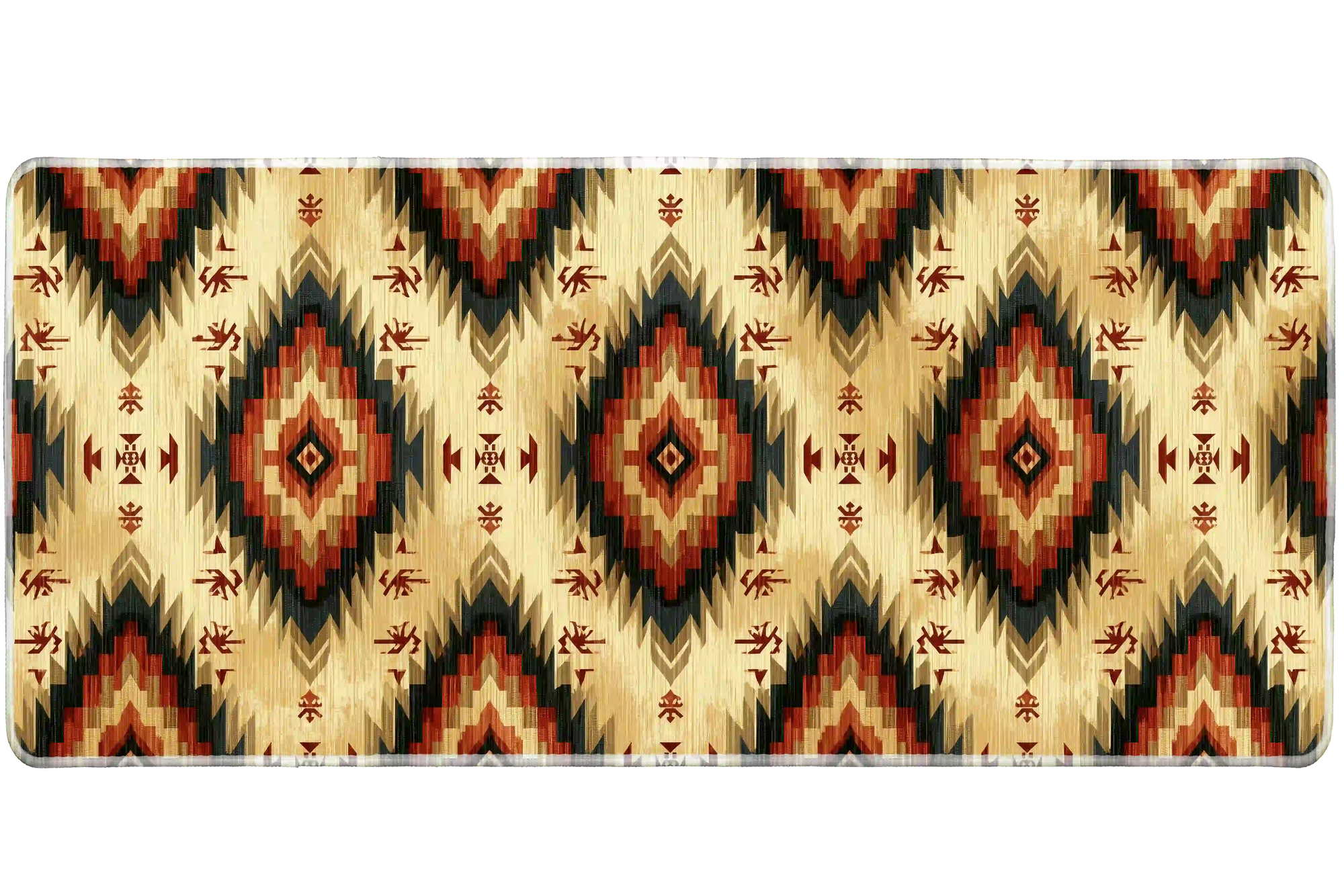 Southwestern Woven desk mat artwork in a wide product view