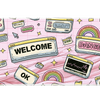 Y2K Retro Internet Pop desk mat artwork in a wide product view