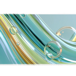 Y2K Bubble Chrome desk mat artwork in a wide product view