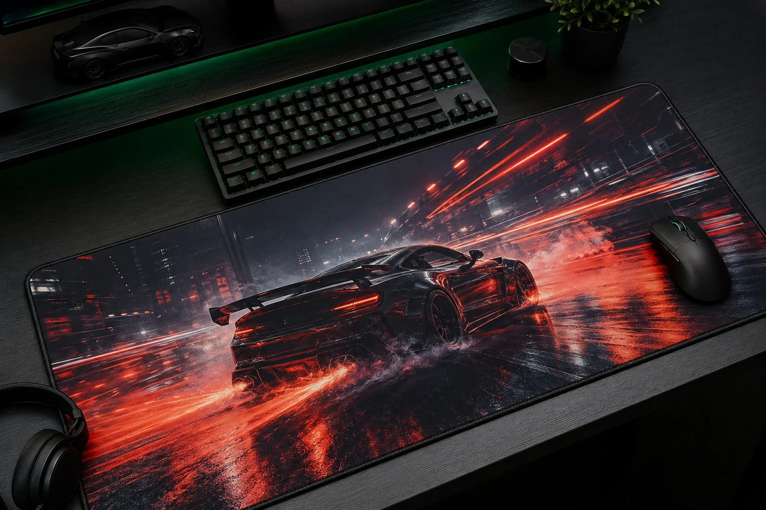 Car custom desk mat example