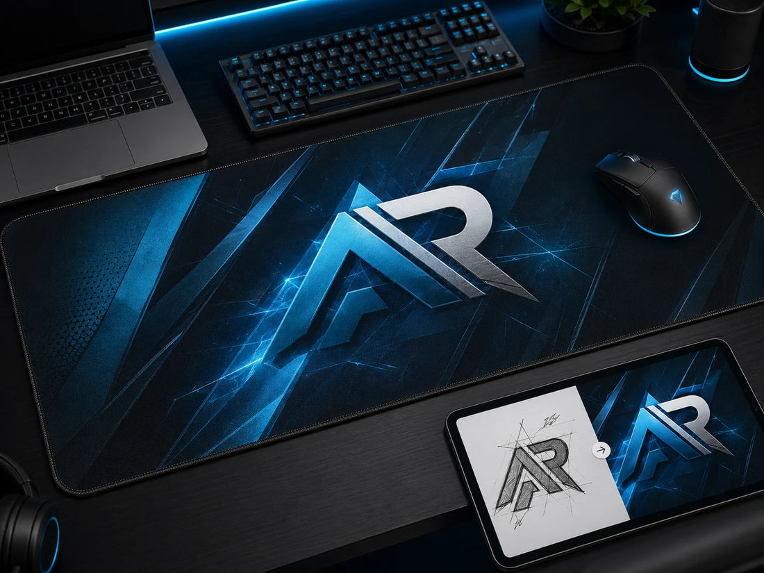 Logo idea custom desk mat example